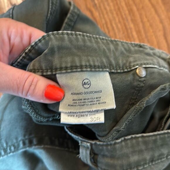 Ag Adriano Goldshmied the Abbey mid rise super skinny fit green jeans 30 - Picture 9 of 14